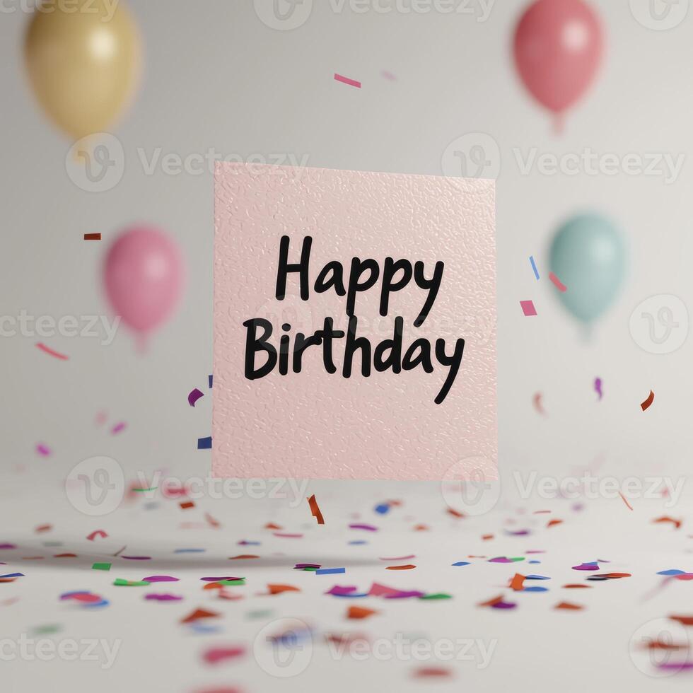 happy birthday card with confetti photo