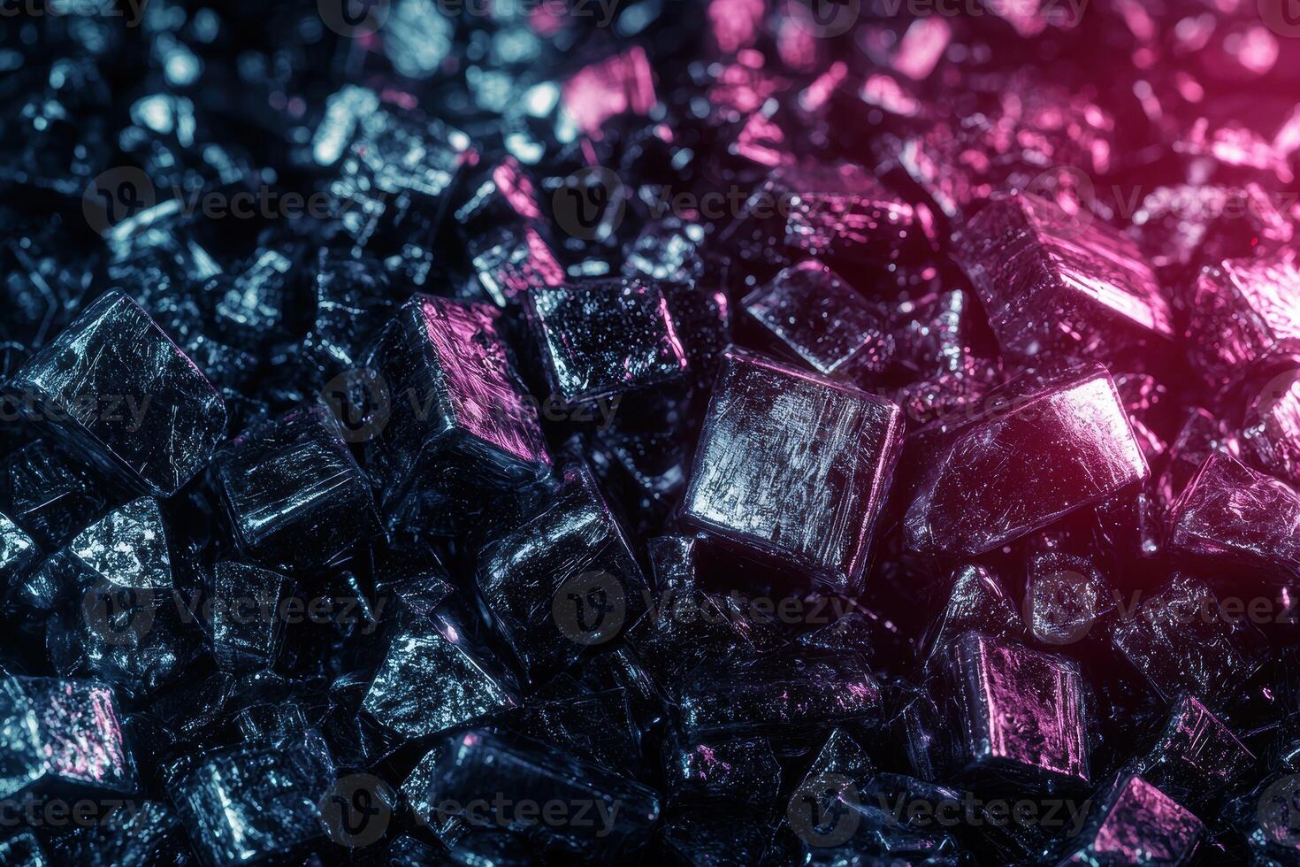 Sparkling gemstone crystals in dark and vibrant colors photo