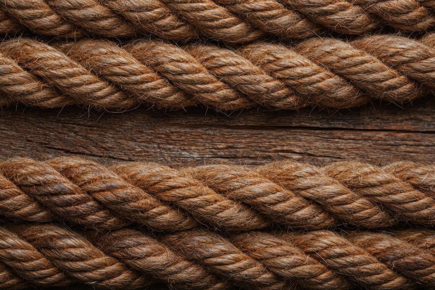 Closeup of a braided rope texture on a wooden background photo