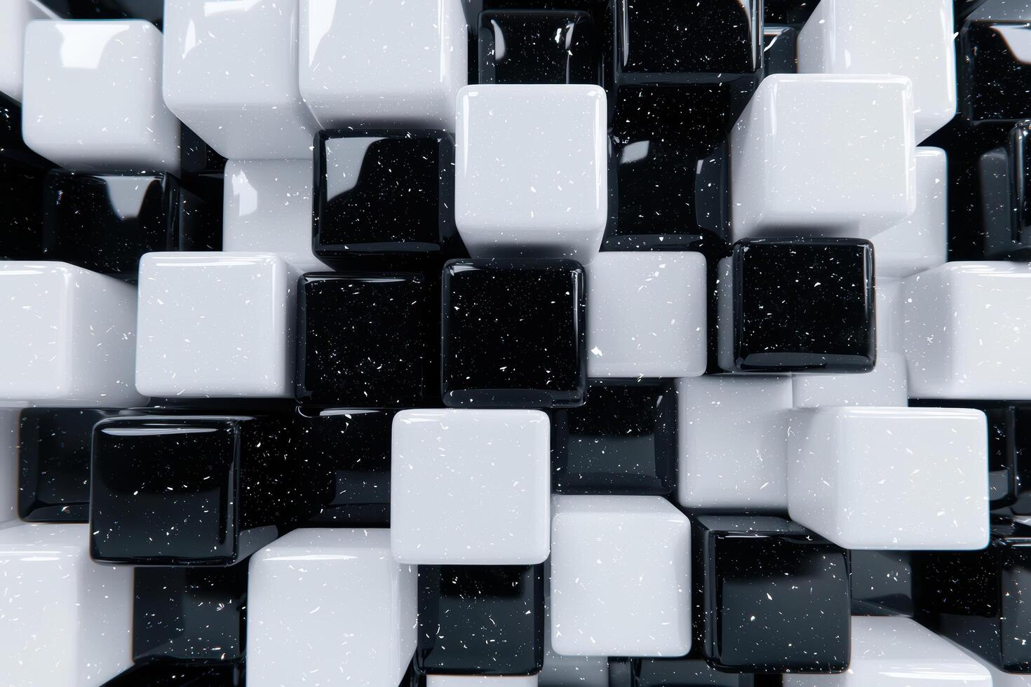 abstract black and white cubes background photo