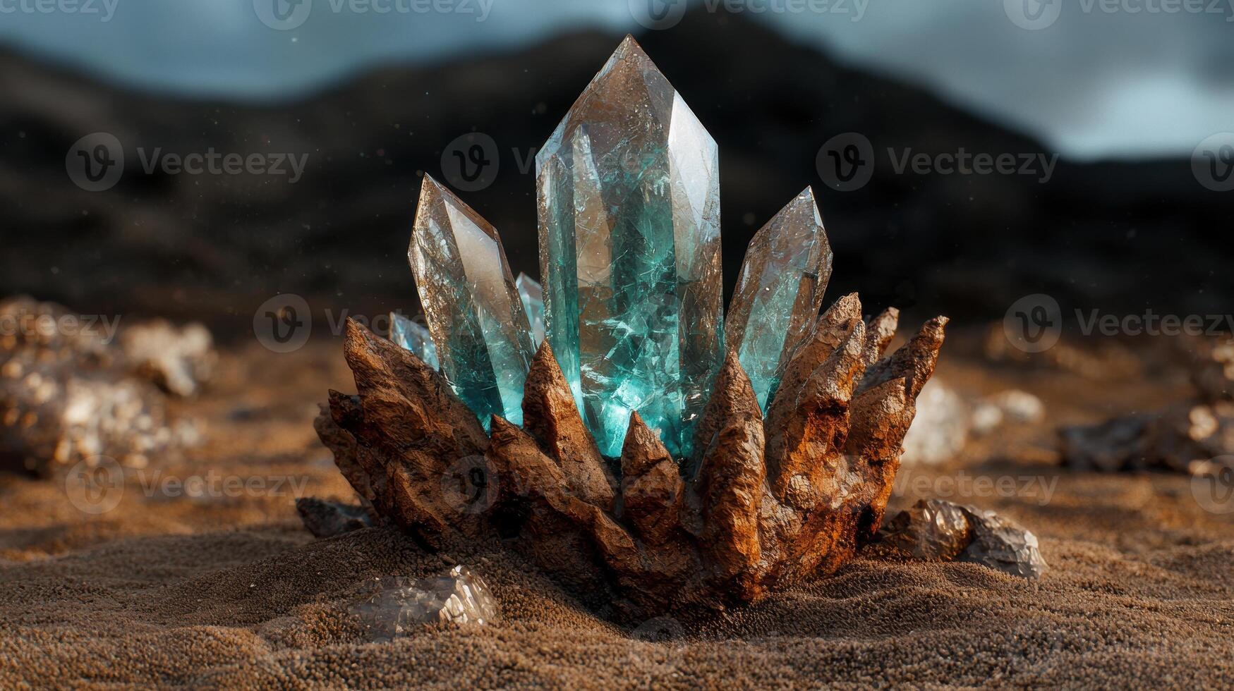 Magical crystal formation in natural environment photo