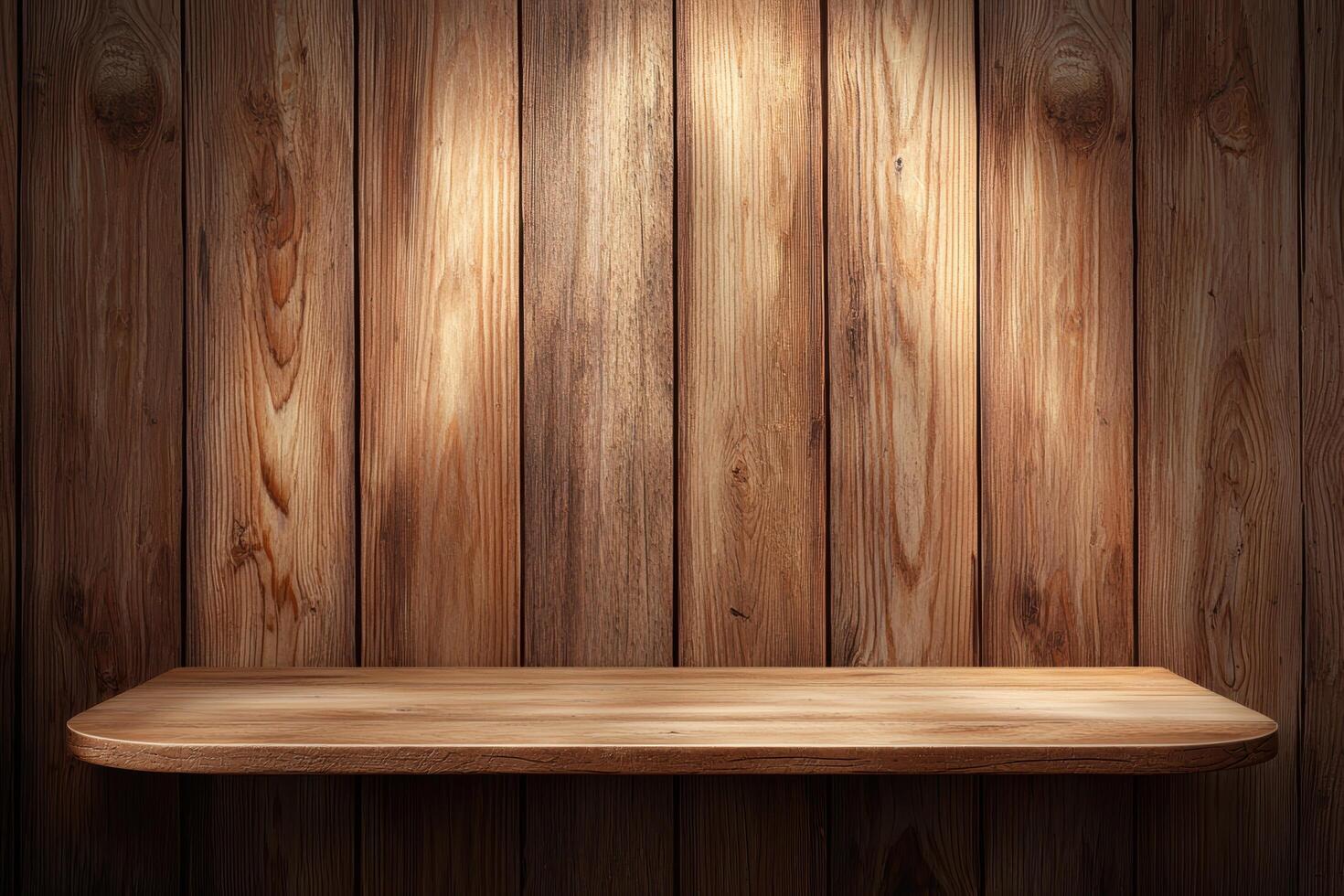 Rustic wooden shelf background photo