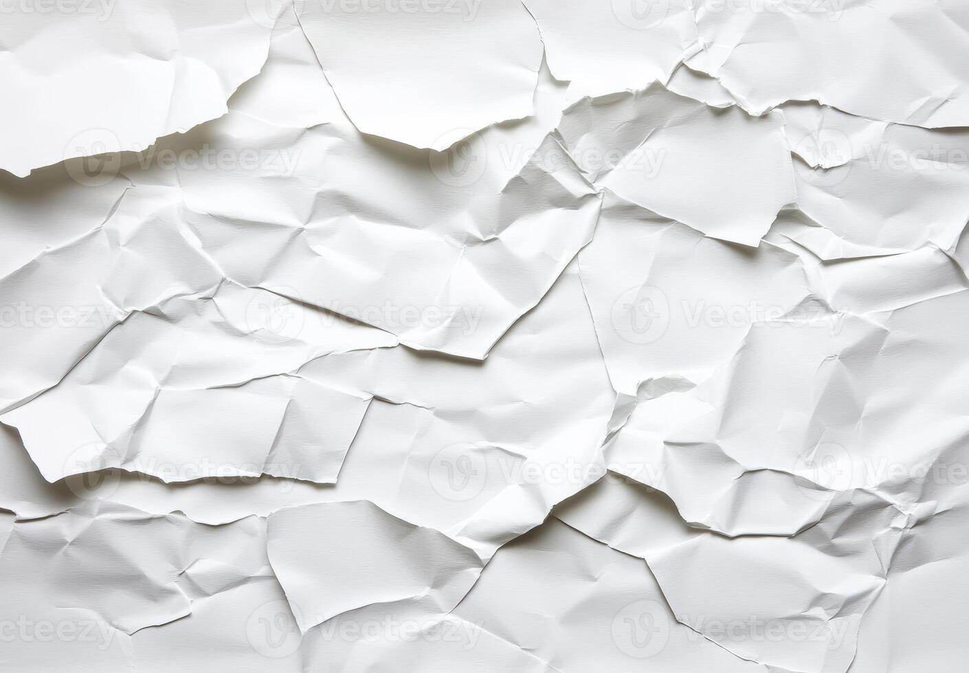 Crumpled white paper texture background photo