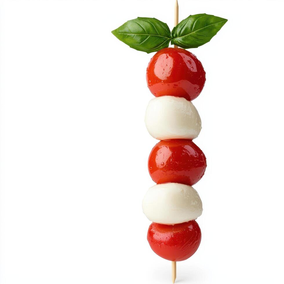 Colorful appetizer skewers with tomatoes and mozzarella photo