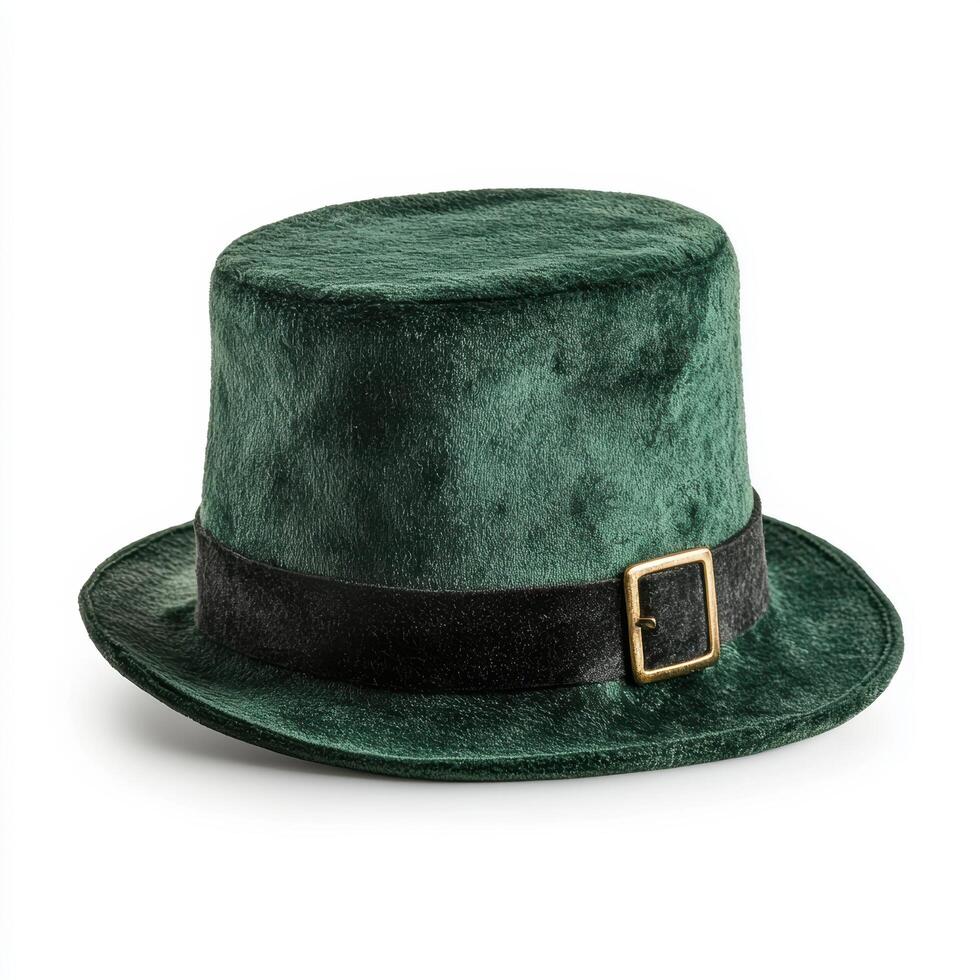 green velvet top hat with gold buckle photo