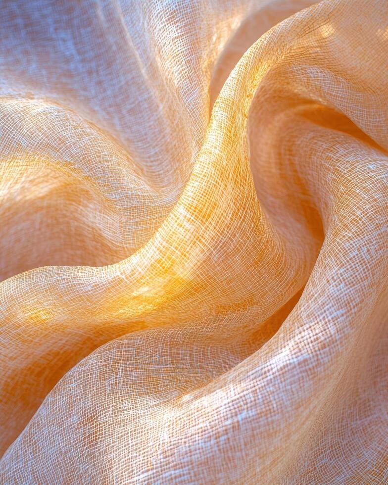 Soft, flowing fabric with warm, golden tones photo