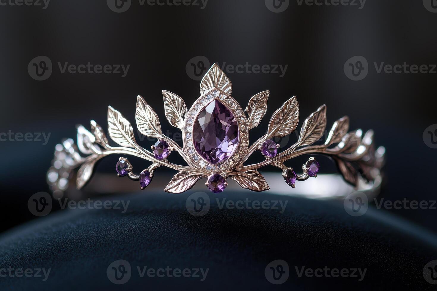 Elegant amethyst and diamond tiara photo