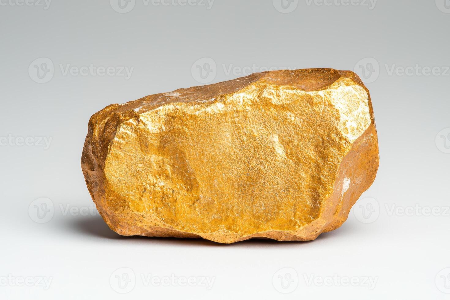 Shiny golden nugget of raw unprocessed gold photo
