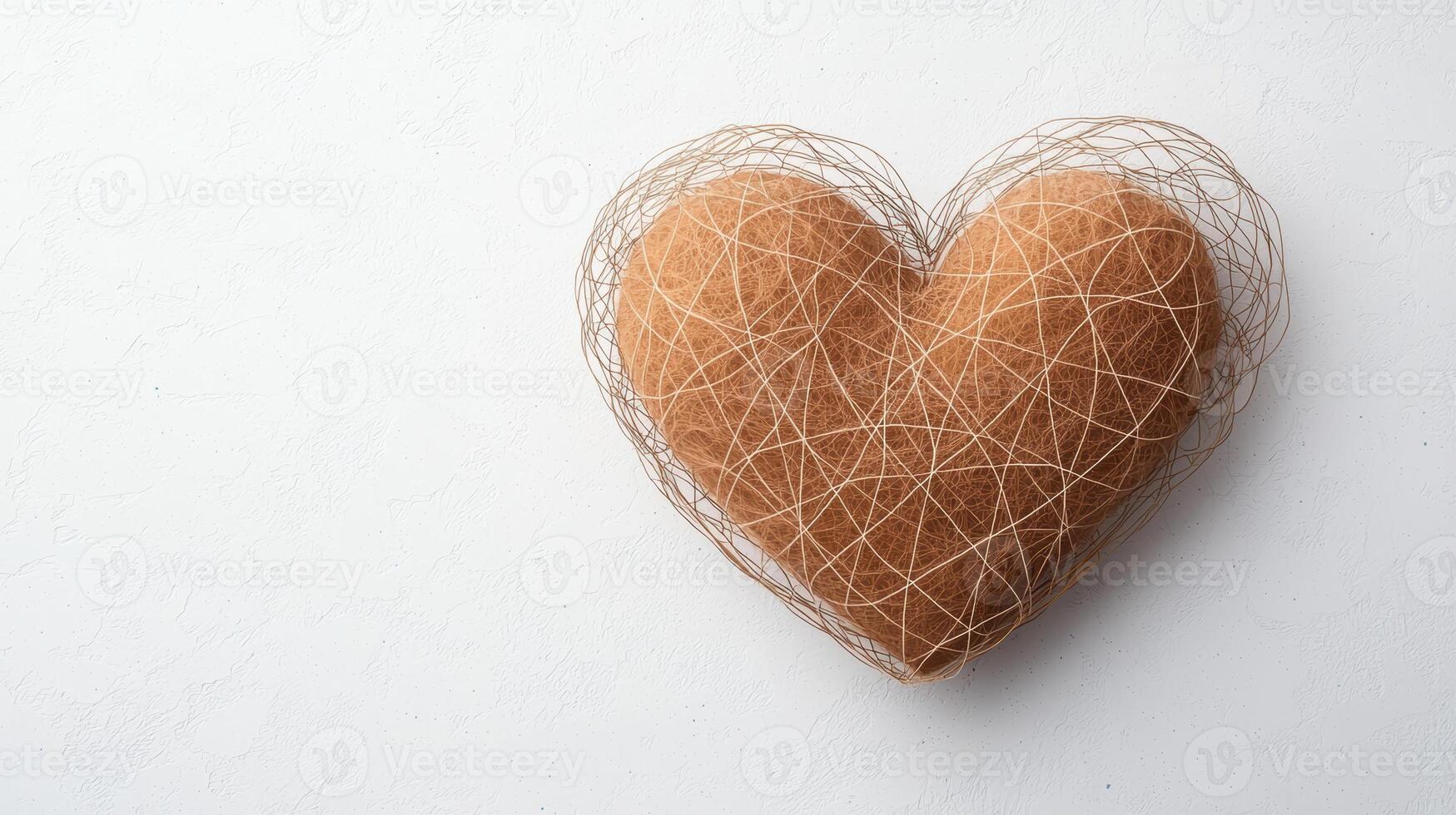 abstract heart shape made of wire photo