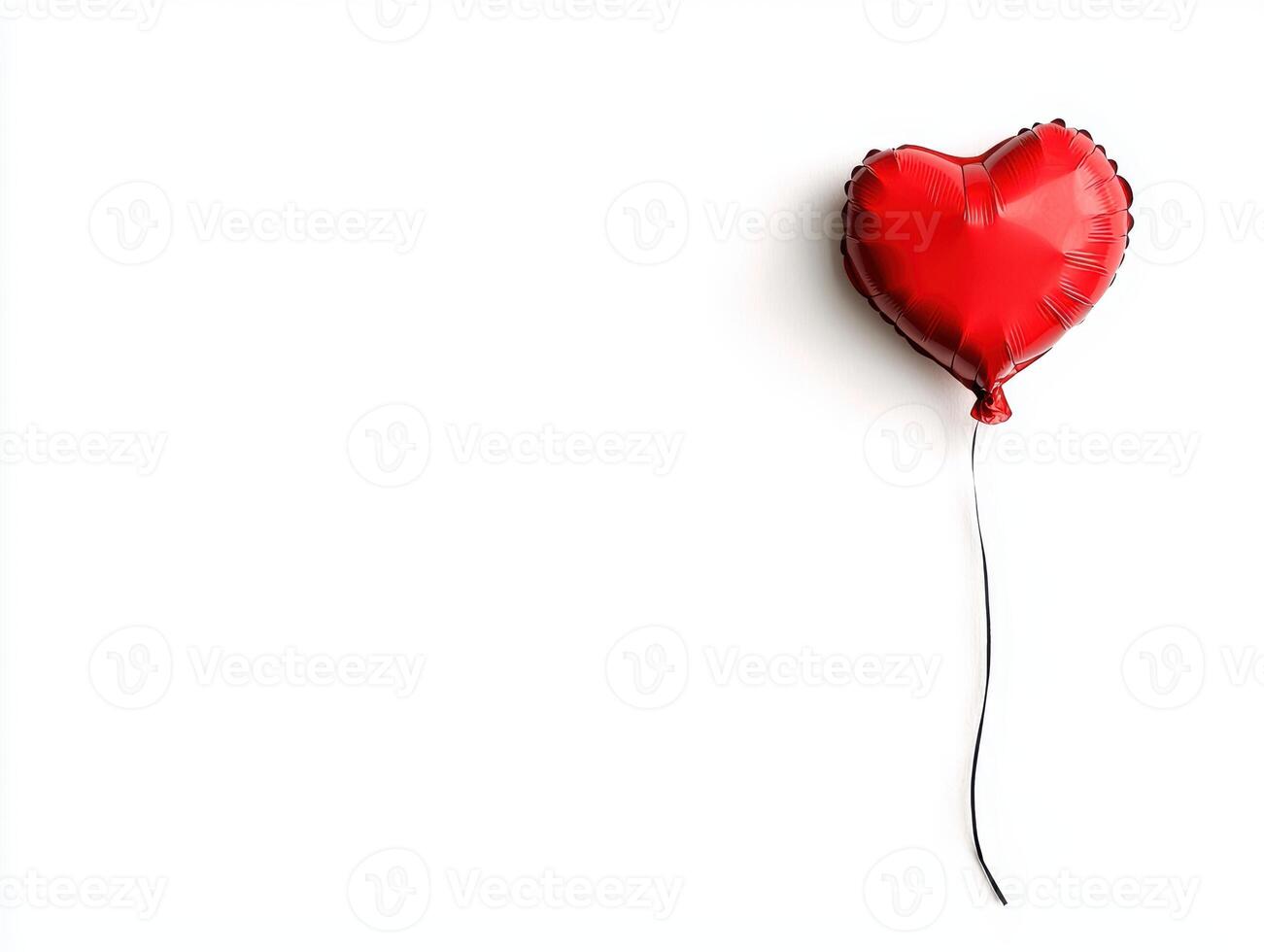 red heart shaped balloon on white background photo