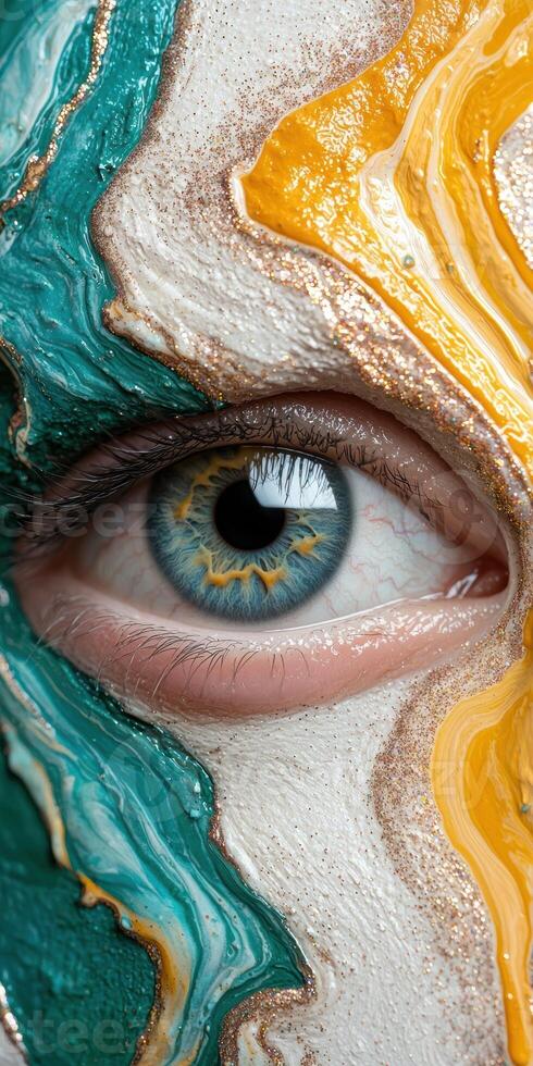 Vibrant abstract eye close up photo