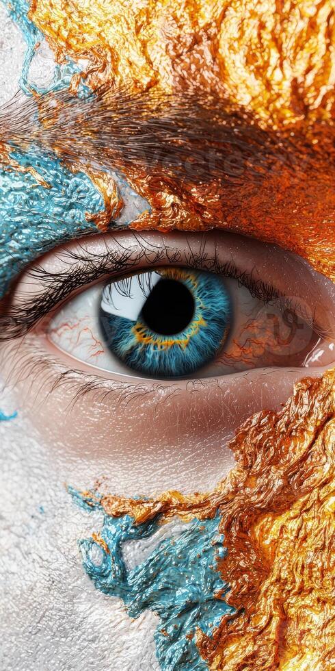 Vibrant abstract eye close up photo