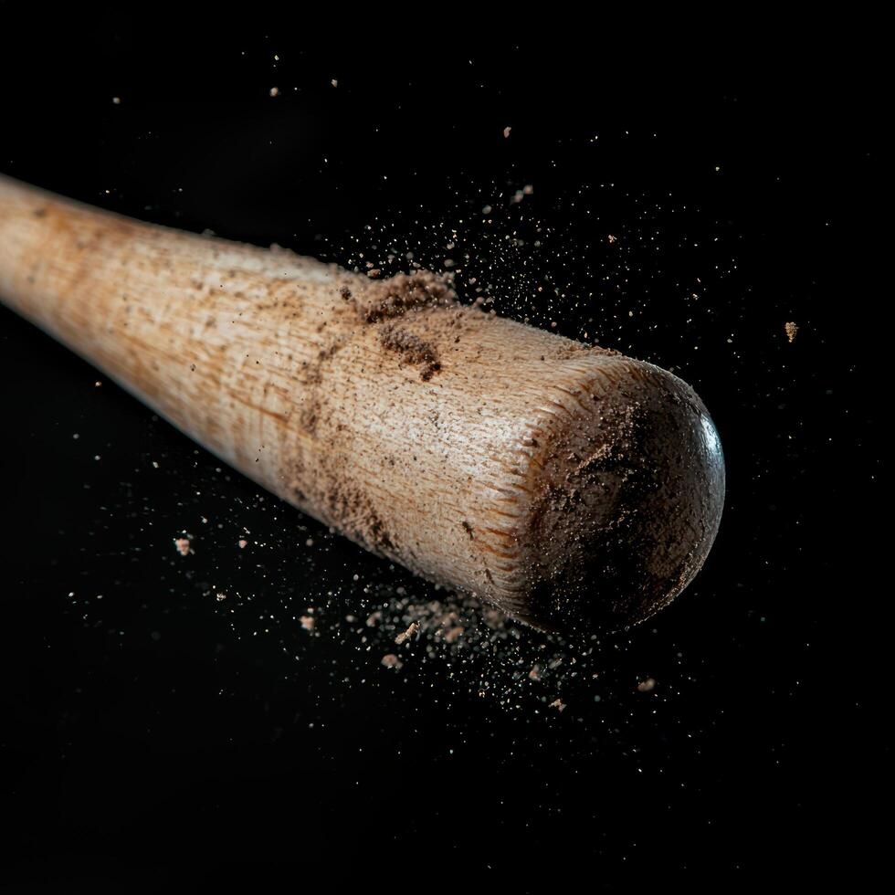 A baseball bat is flying through the air photo