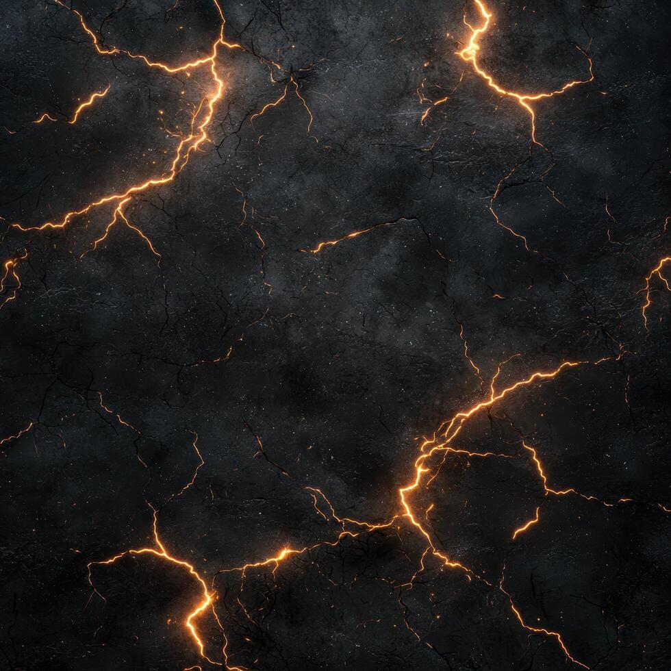 Dramatic lightning bolts on a dark cracked surface photo
