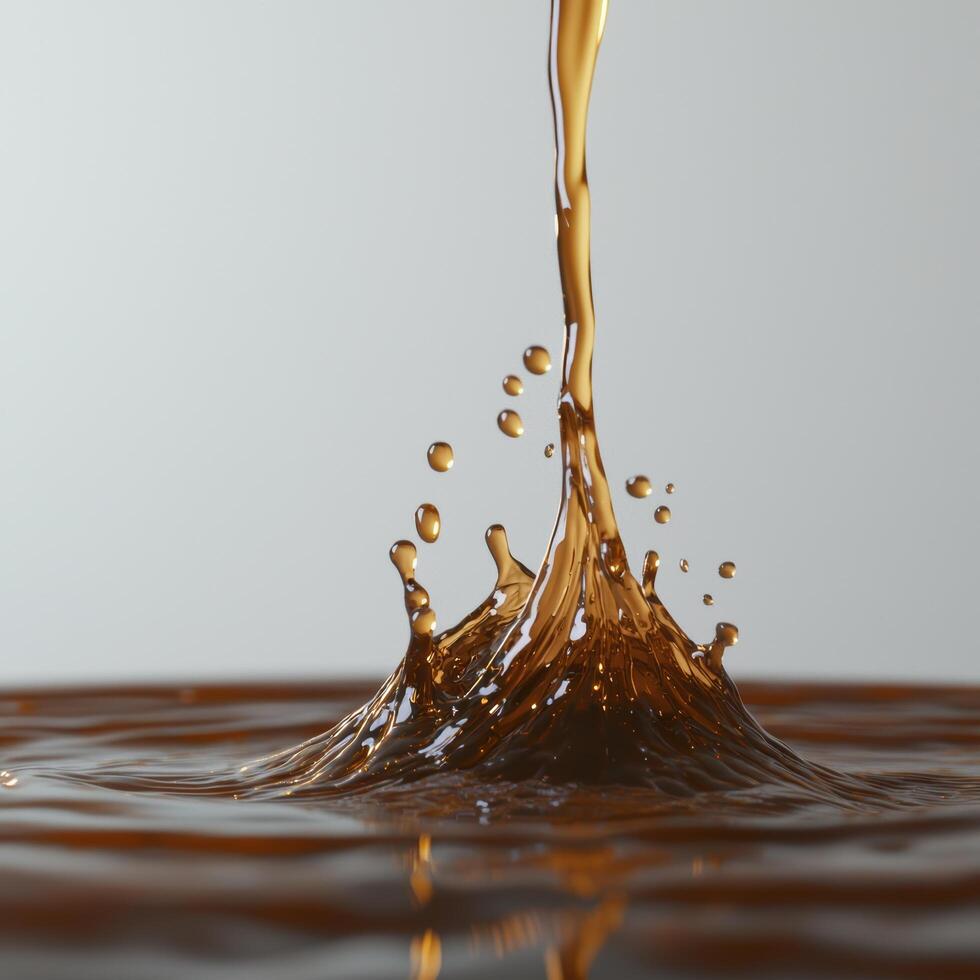 Splashing golden liquid photo