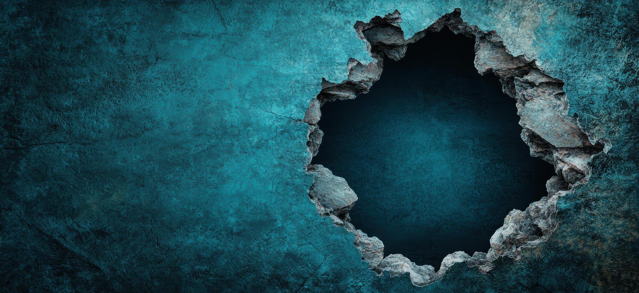 Mysterious underwater cave with turquoise waters photo