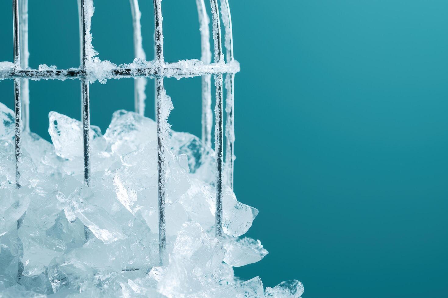 Frozen window with icy patterns photo