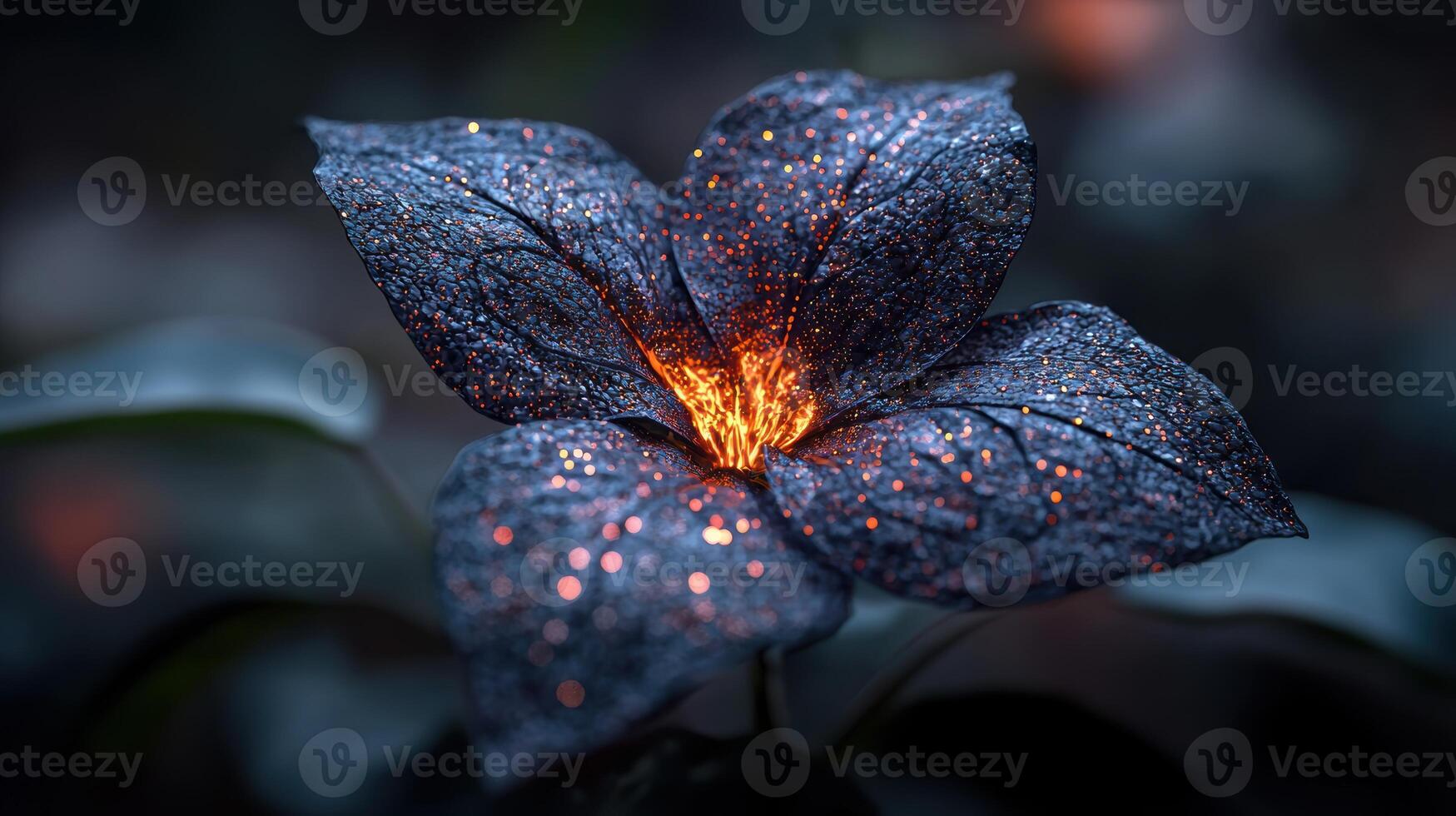 A flower with glowing lights on it photo