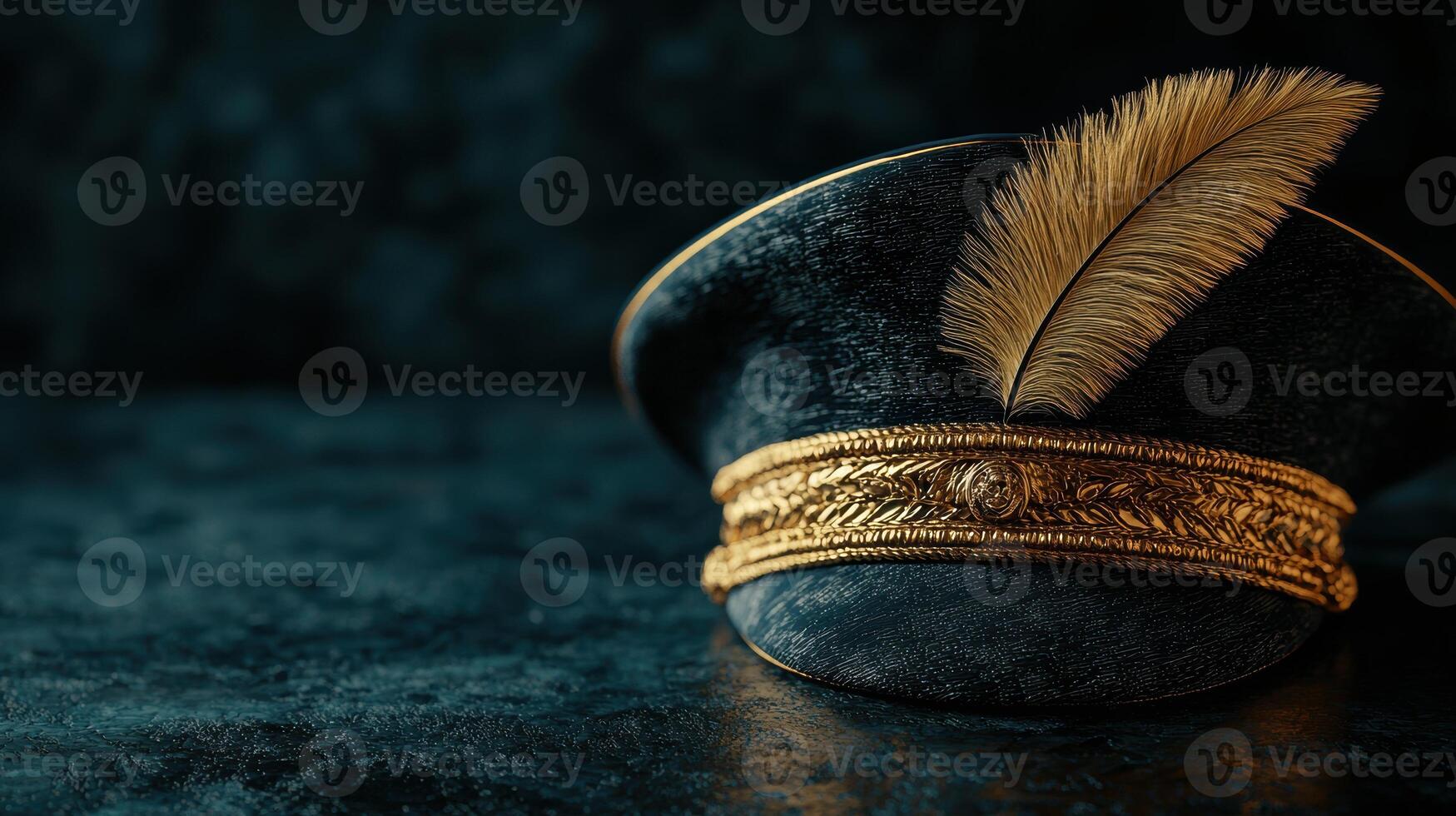 A hat with a feather on top photo