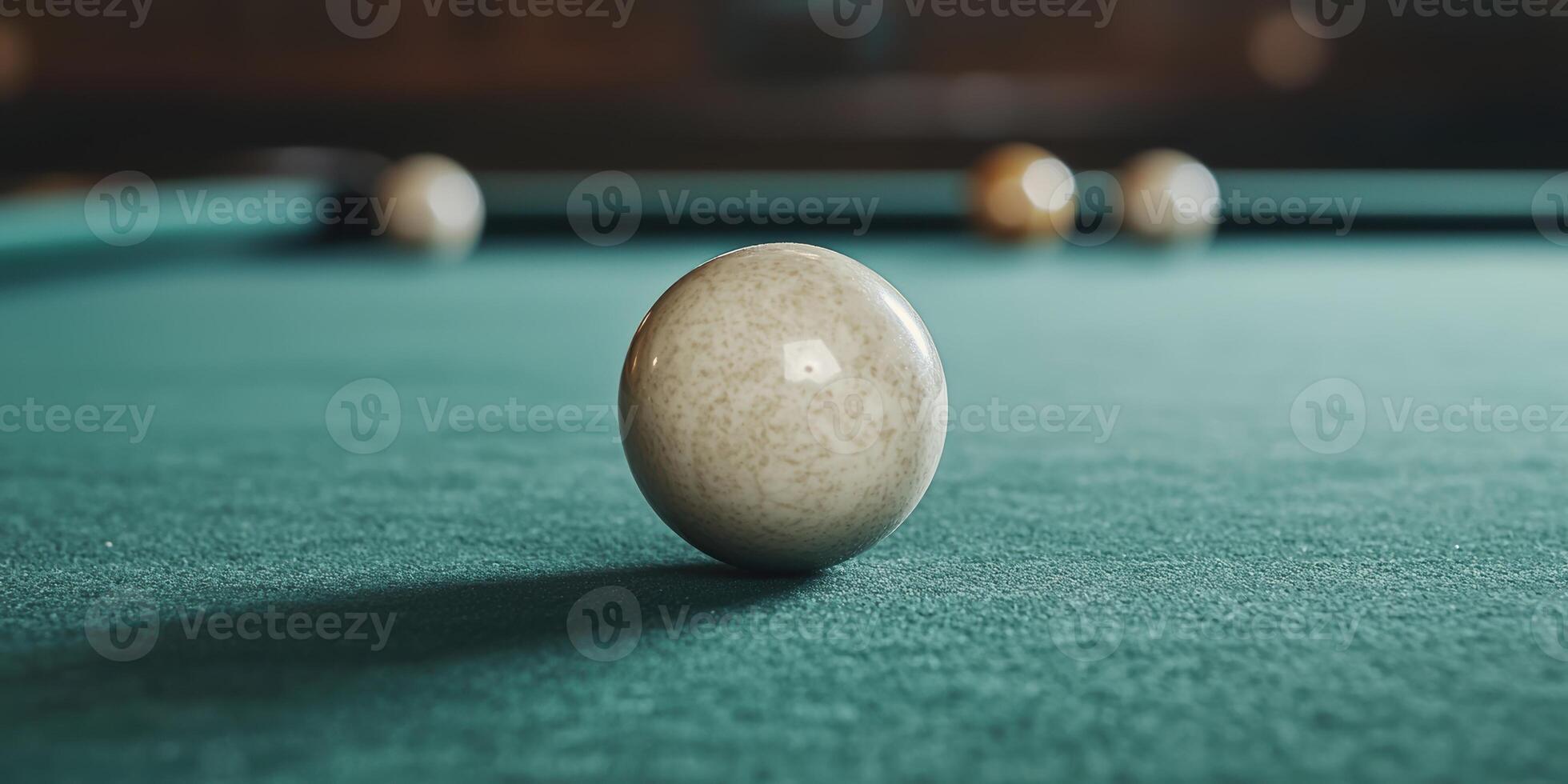 A billiard ball on a pool table photo