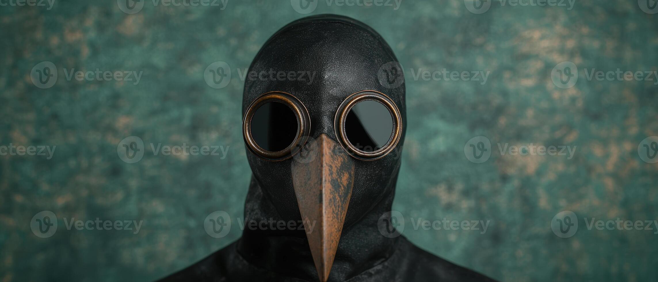 A black mask with a bird head on it photo