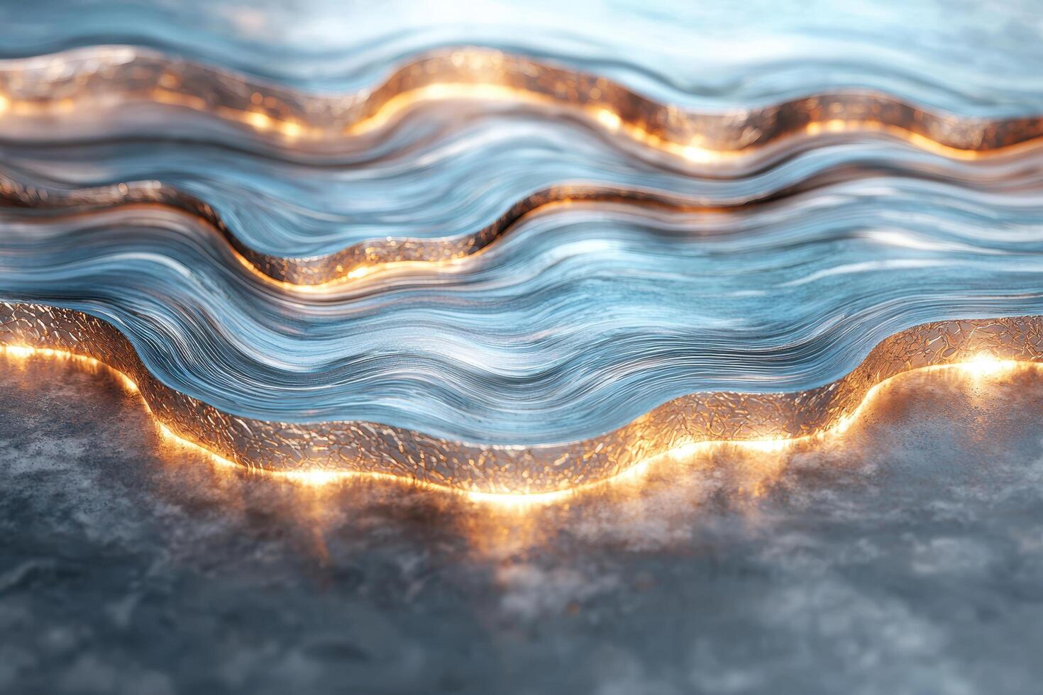 Mesmerizing waves of water and light photo