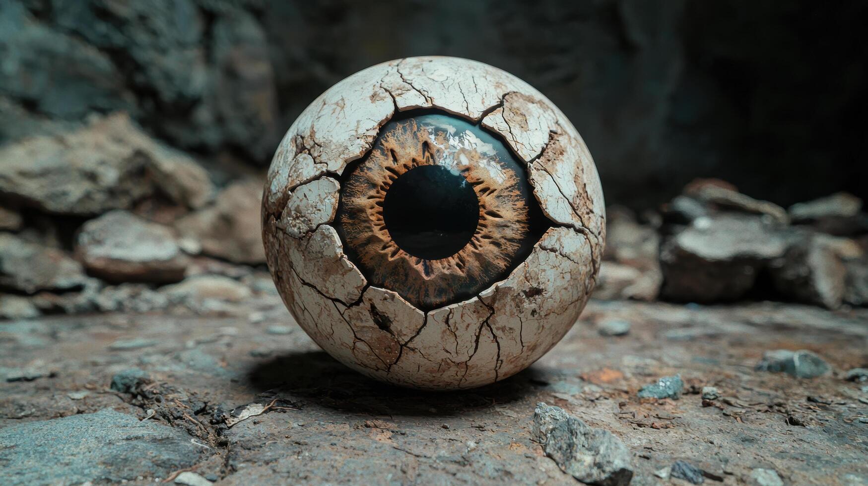 Cracked eye of a mythical creature photo
