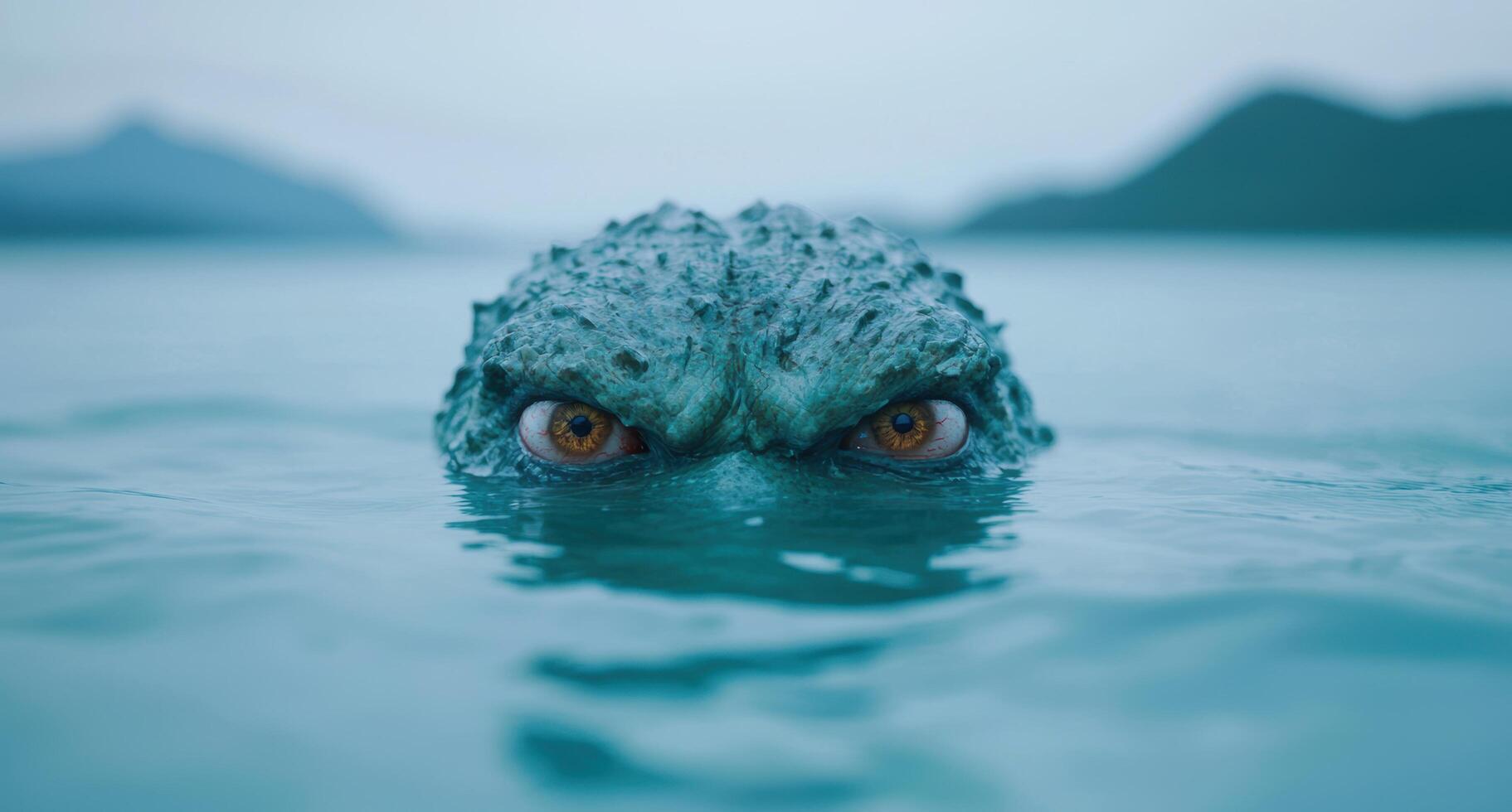 Mysterious creature emerges from tranquil waters photo