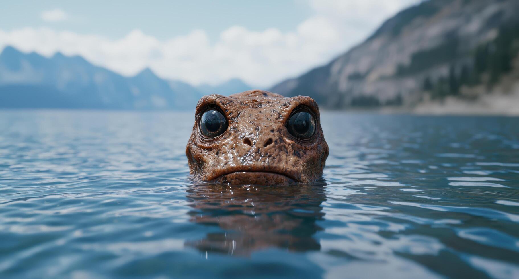 close up of a frog in the water photo