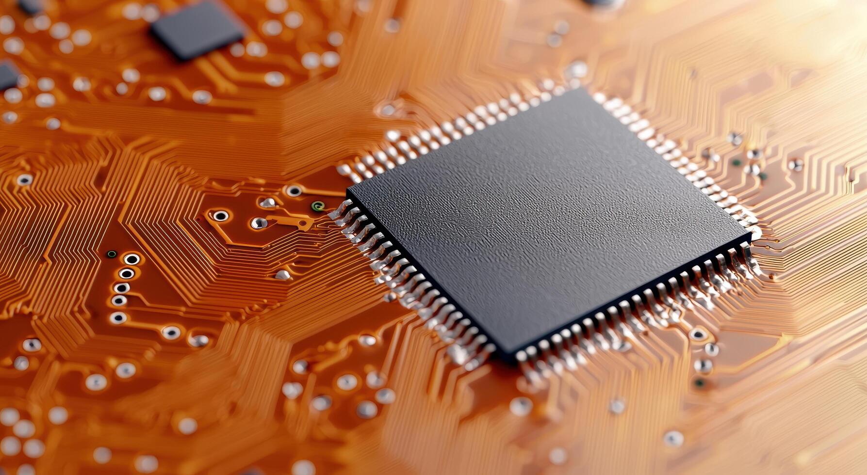 close up of a computer circuit board photo