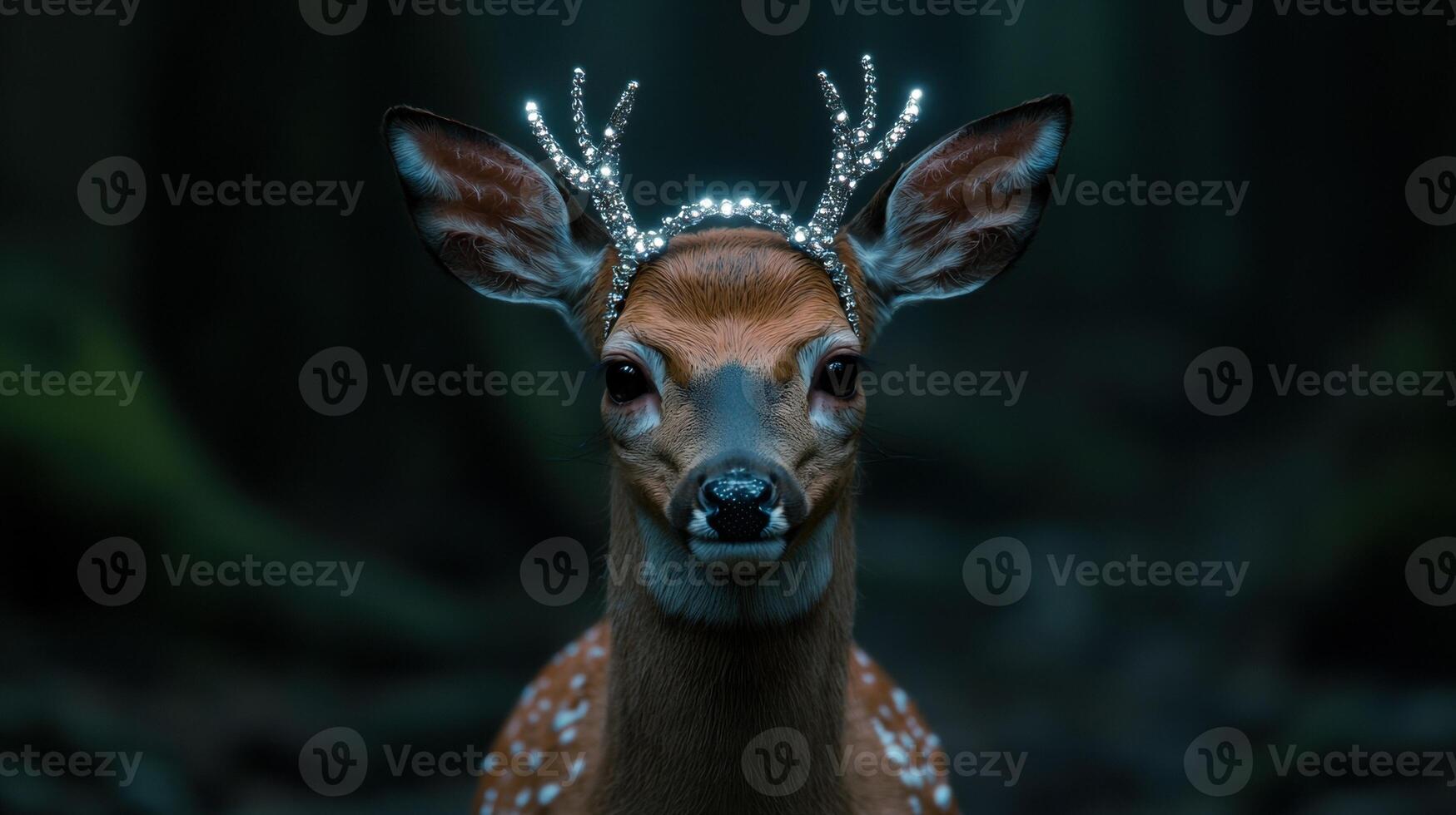 Elegant deer with sparkling antlers photo