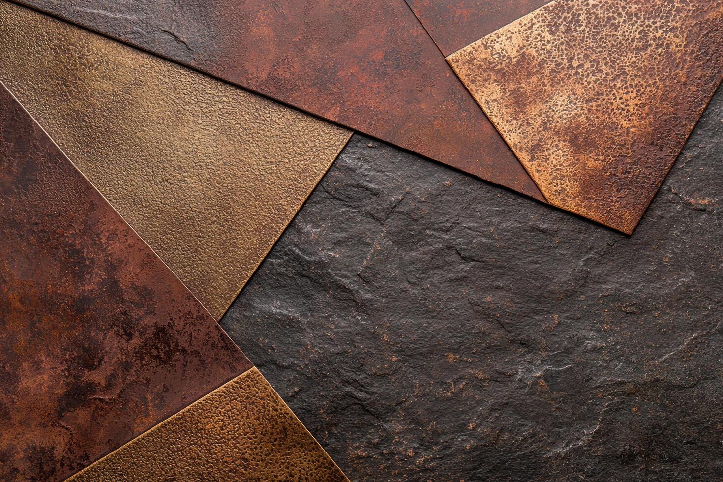 Textured abstract background with rusty metal and slate tiles photo