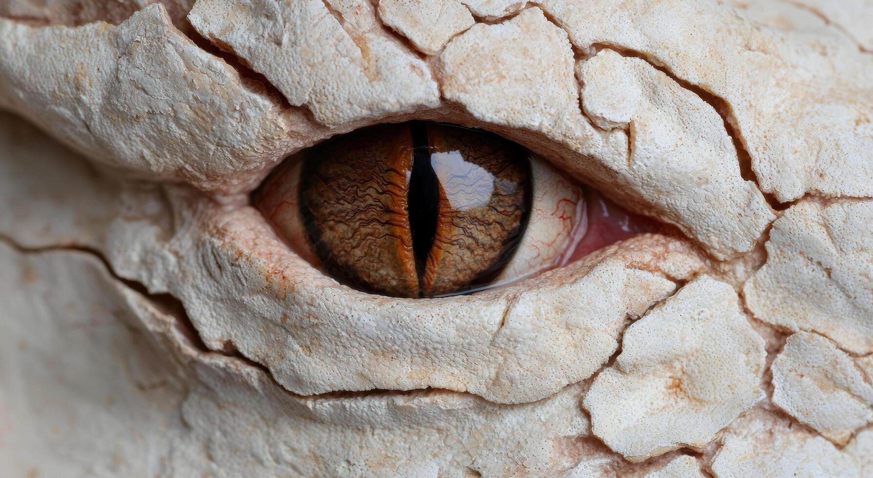 close up of a reptile eye with a slit pupil photo