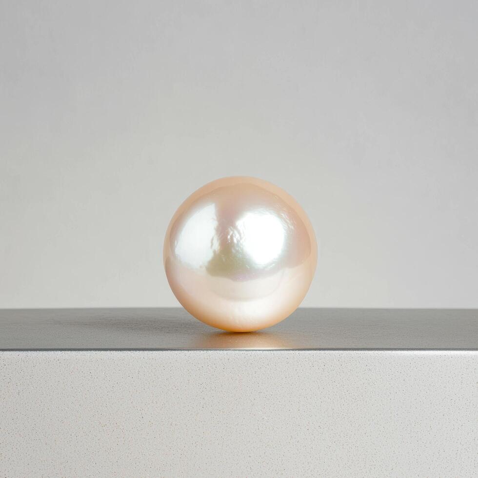 Elegant pearl on a minimalist surface photo