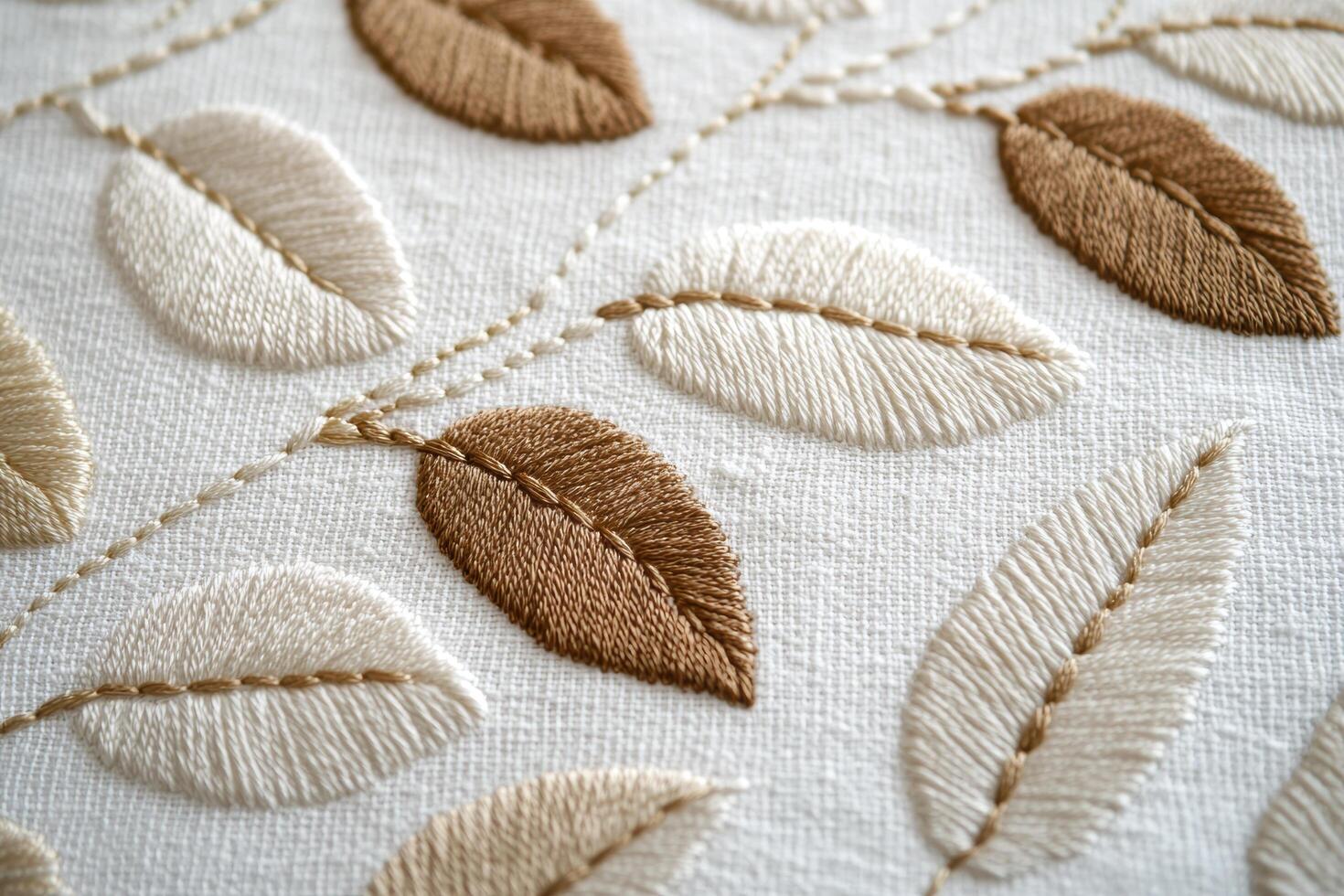 Intricate embroidered feather pattern photo