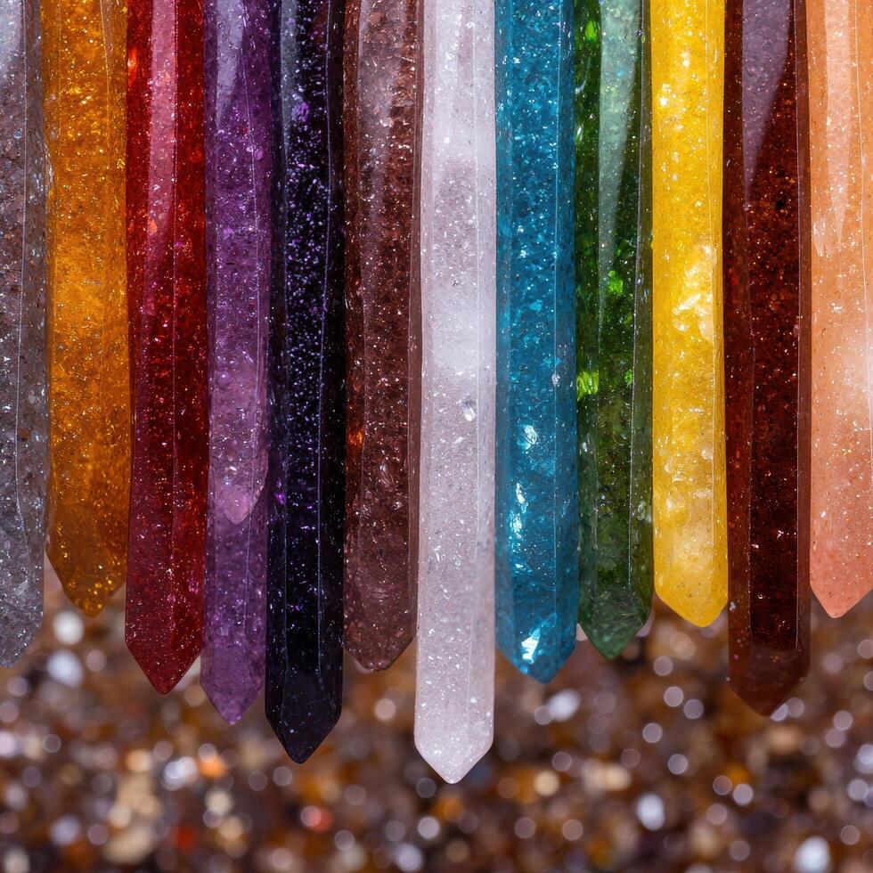 Colorful crystal quartz gemstones photo