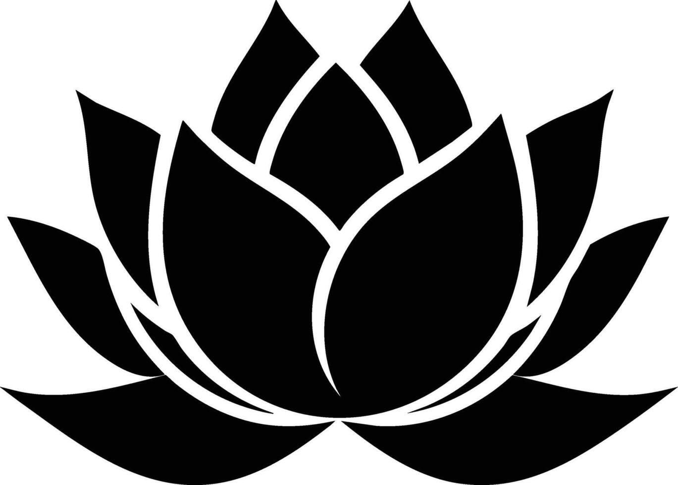 A black and white lotus flower on a white background vector