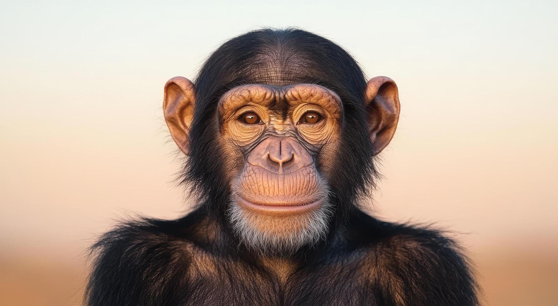 close up portrait of a chimpanzee photo