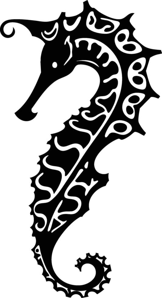 Seahorse tattoo design vector