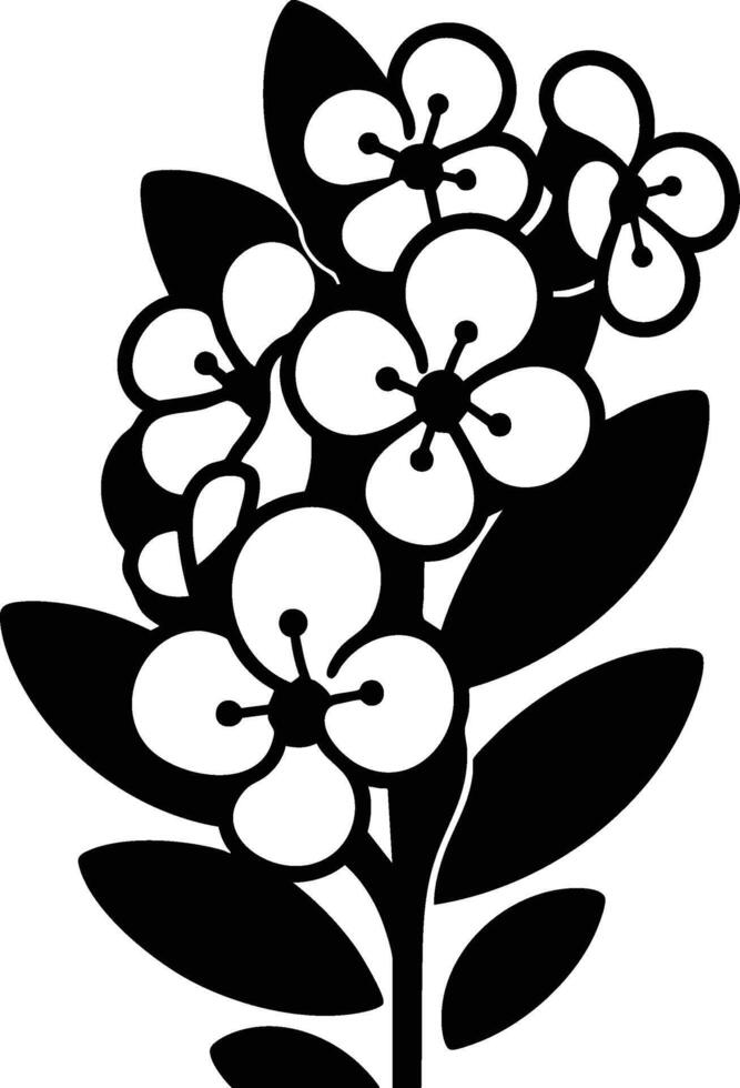 Flower clip art black and white vector