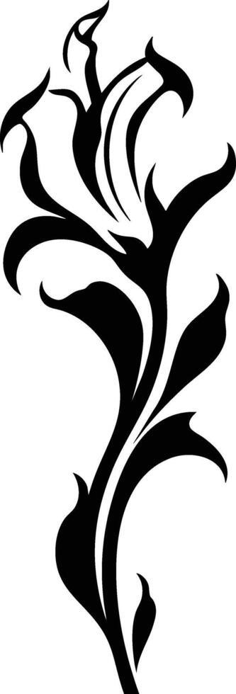 A black and white tattoo design with a flower vector