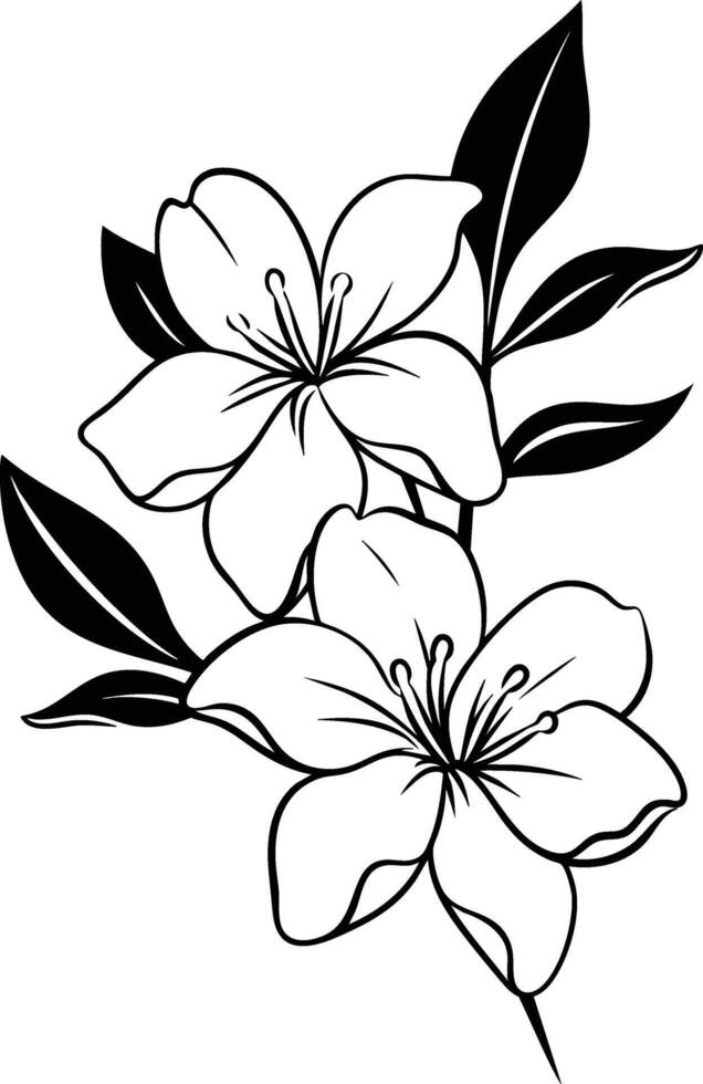 Flower coloring pages for kids vector