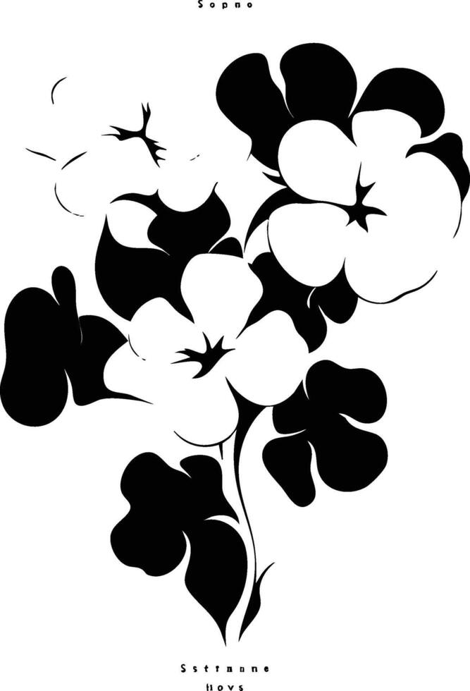 A black and white drawing of flowers vector