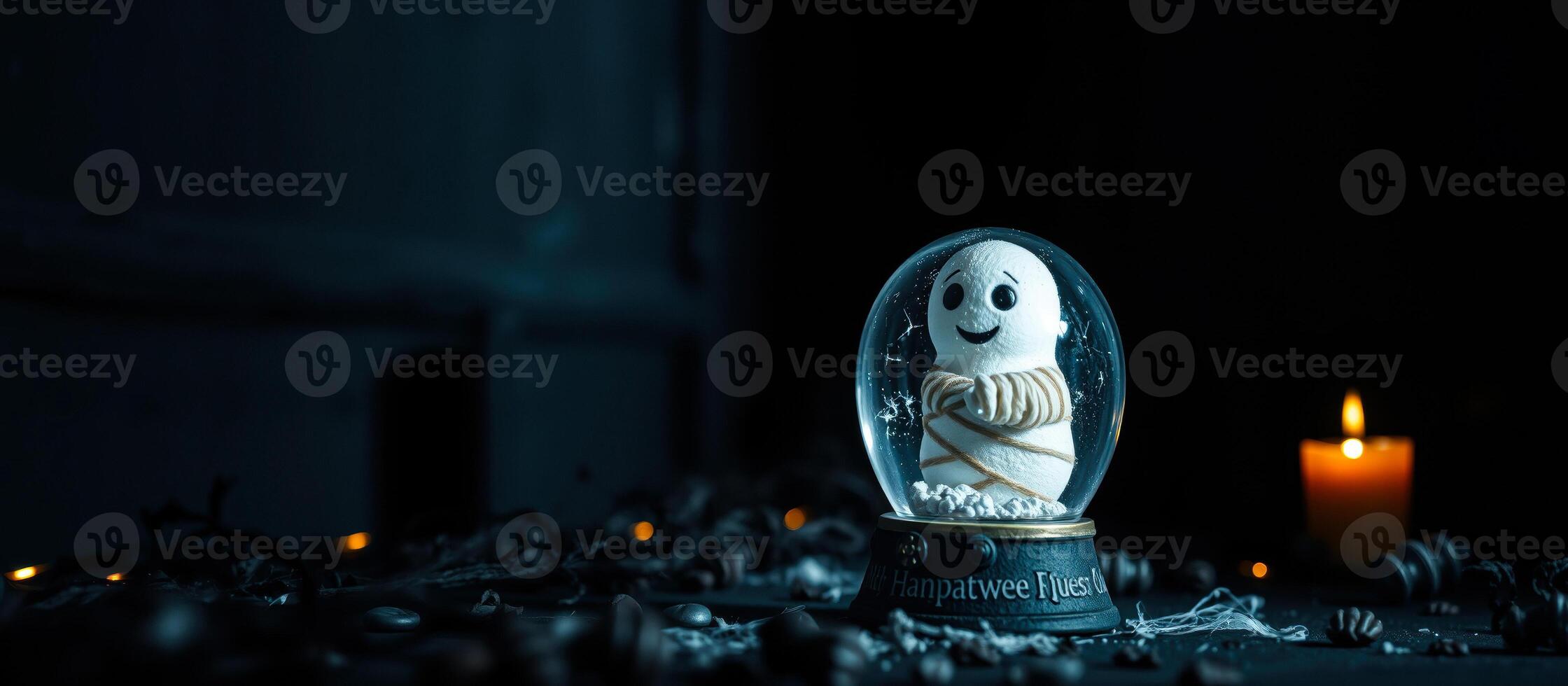 glass sphere enclosing a ghost figurine photo