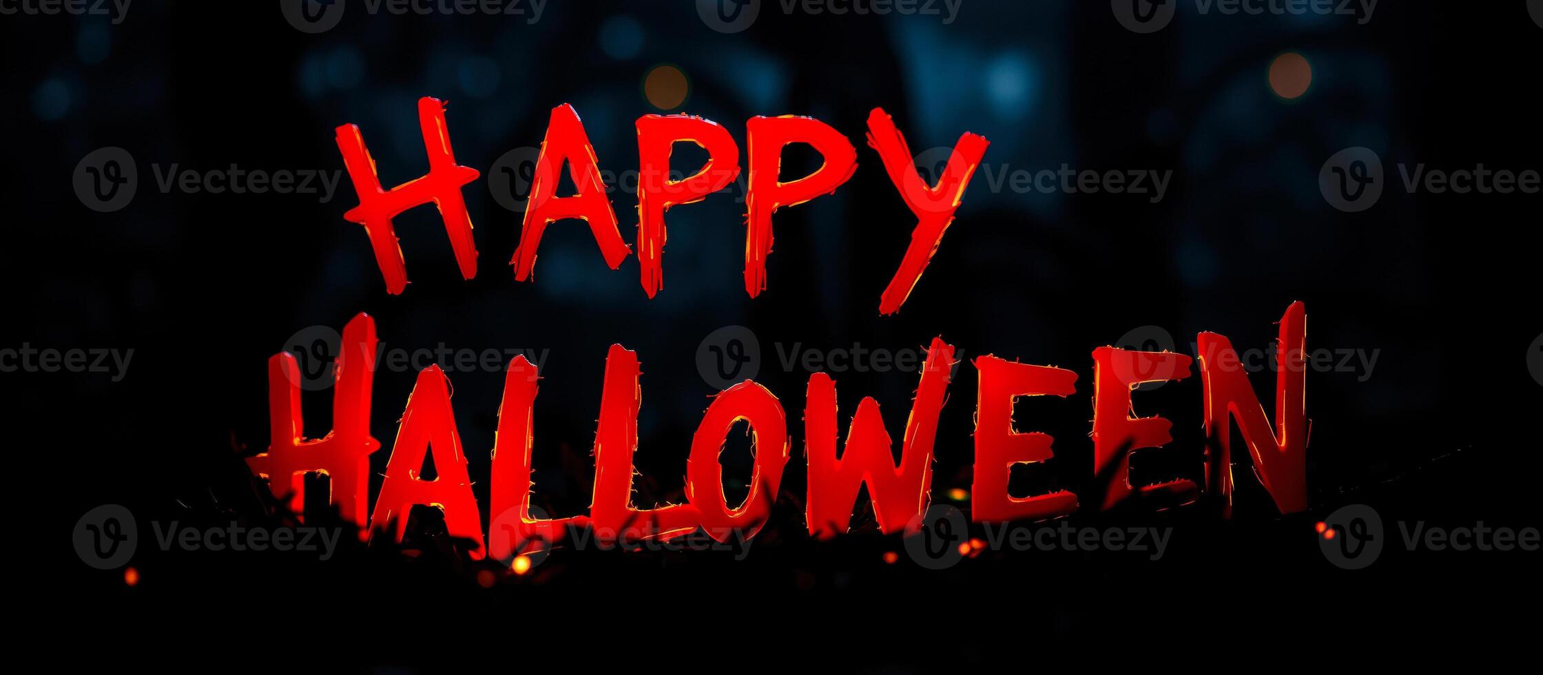 red illuminated halloween sign photo