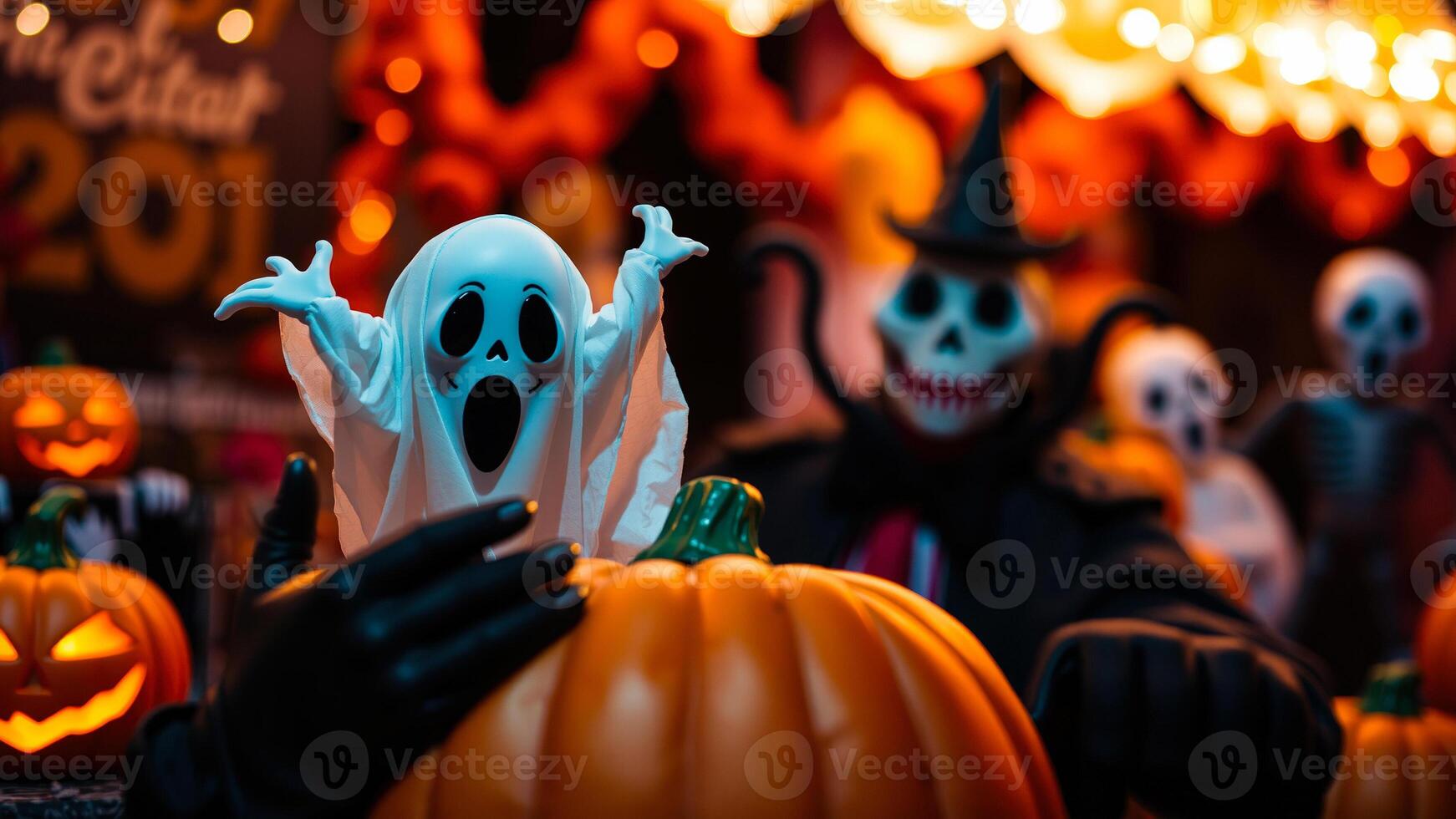 ghost reaches a pumpkin photo