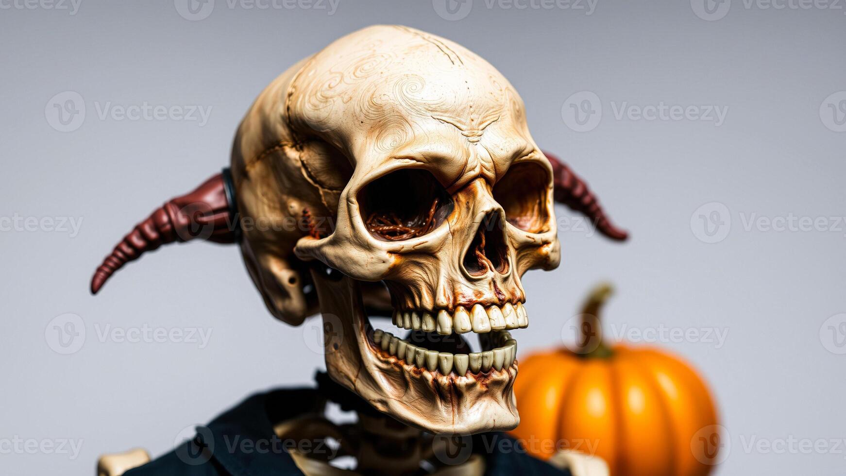 plastic skull with horns photo