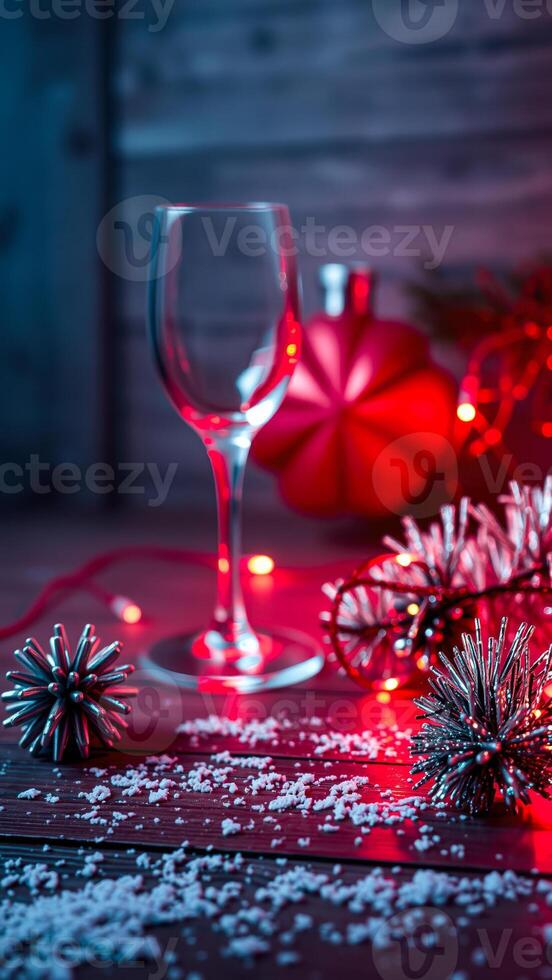 claro vaso en medio de festivo decoración foto