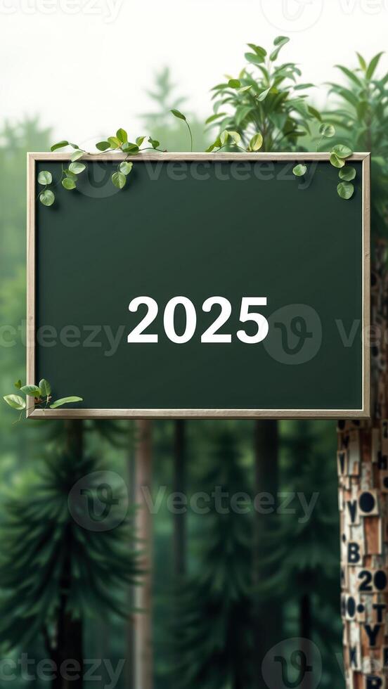 green forest sign with 2025 photo