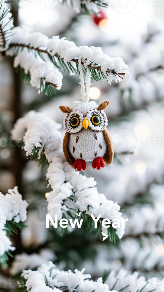 snowy owl ornament the new year photo
